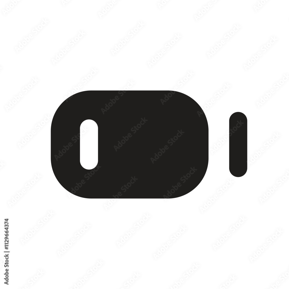 A minimalist white icon depicting a security camera for surveillance systems. A minimalist white icon depicting a security camera for surveillance systems.