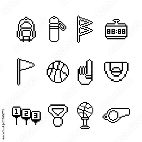 basketball bundle pack pixel art 