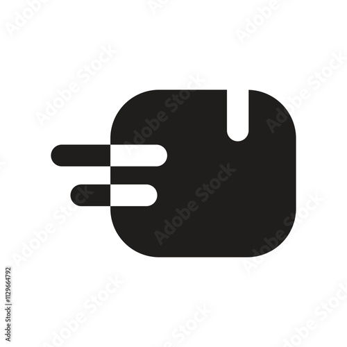 A simple pixel art depiction of a hand cursor moving swiftly to the left.