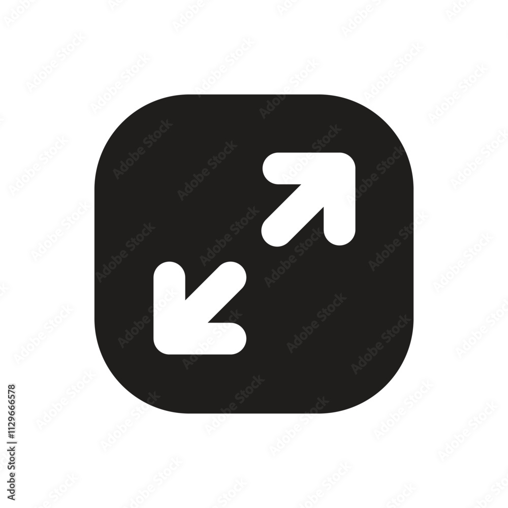 A simple white circular icon depicting two opposing arrows indicating expand or contract functionality. A simple white circular icon depicting two opposing arrows indicating expand or contract functionality.