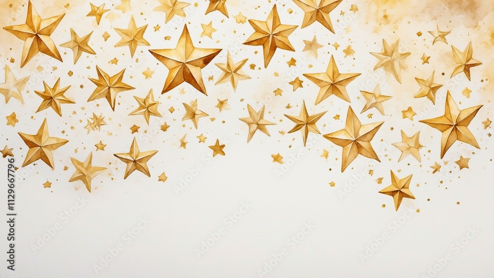 Golden stars falling around a soft winter background during the Christmas season Golden stars falling around a soft winter background during the Christmas season