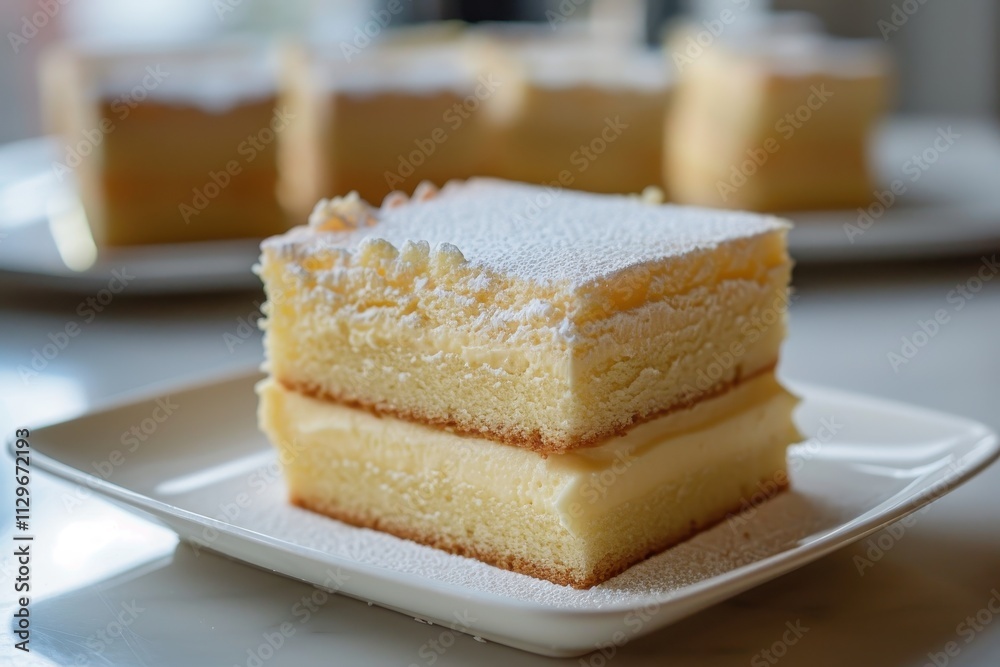 Butter cake on plate Butter cake on plate