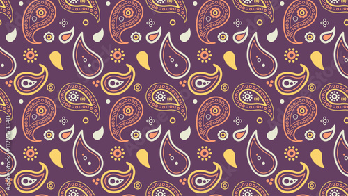Fashionable drawn at beauty motif. Paisley ethnicity with dress royalty. Retro indian by decorative invitation.