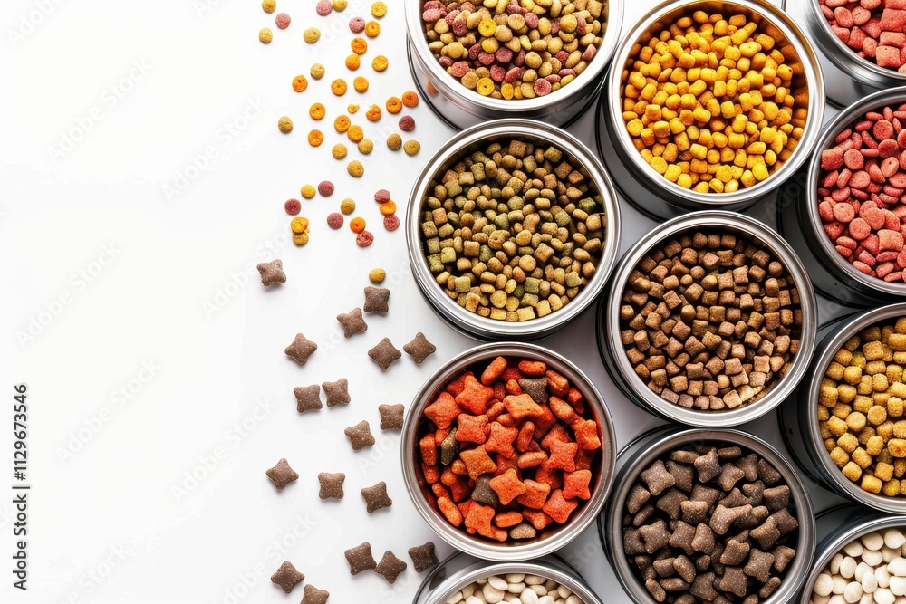 Canned pet food banner on white background Canned pet food banner on white background