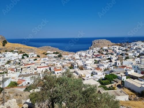 greek village by the sea photo