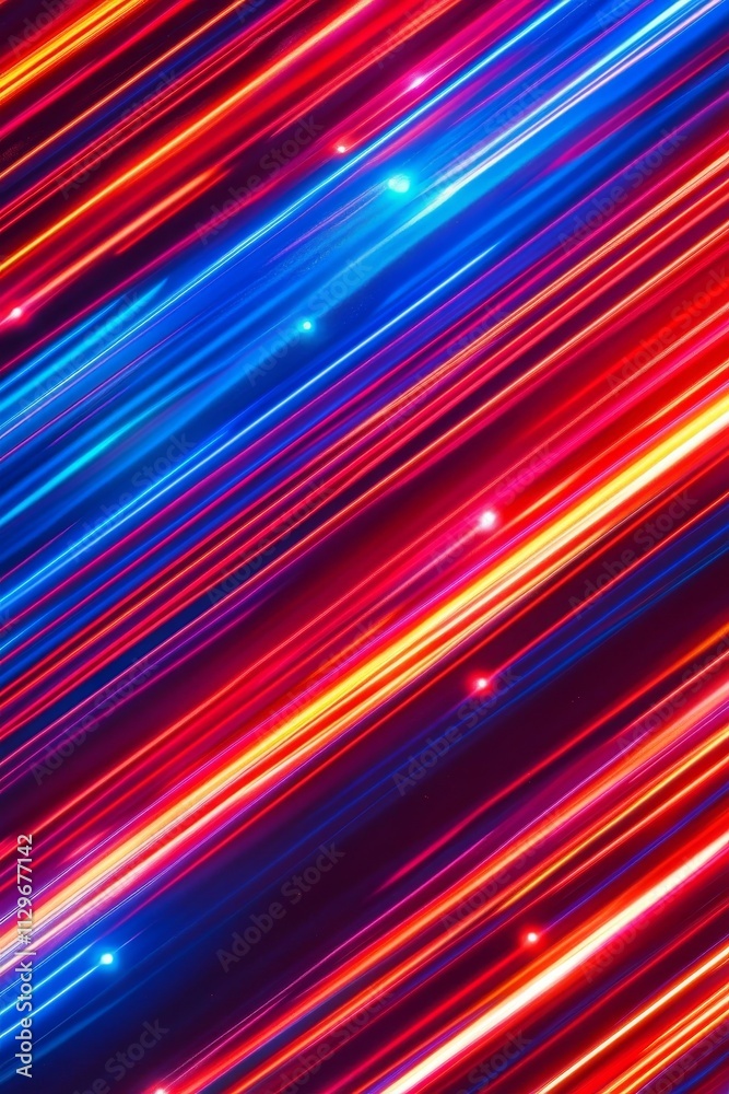 Vibrant abstract background featuring diagonal streaks of blue and red light, creating an energetic and dynamic mood. Vibrant abstract background featuring diagonal streaks of blue and red light, creating an energetic and dynamic mood.