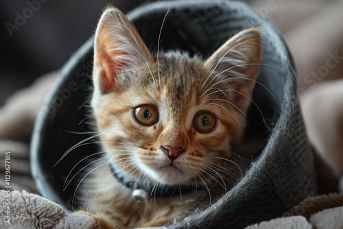 Cat with cone after spaying