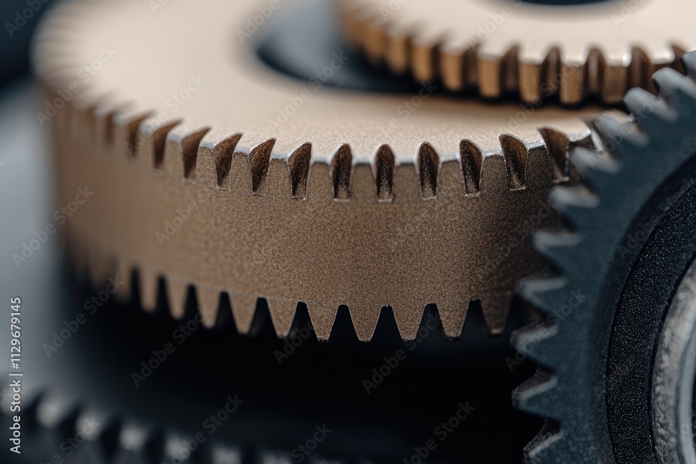 Data Dynamics: Mechanical gears and gear systems visualized through interconnected lines, dots, big data graphics with copy space for impactful banner, presentation