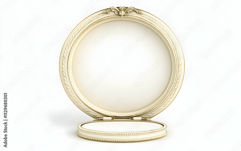 Mockup of retro photo frame with a blank interior, isolated on white background, clipping path,, AI Generated