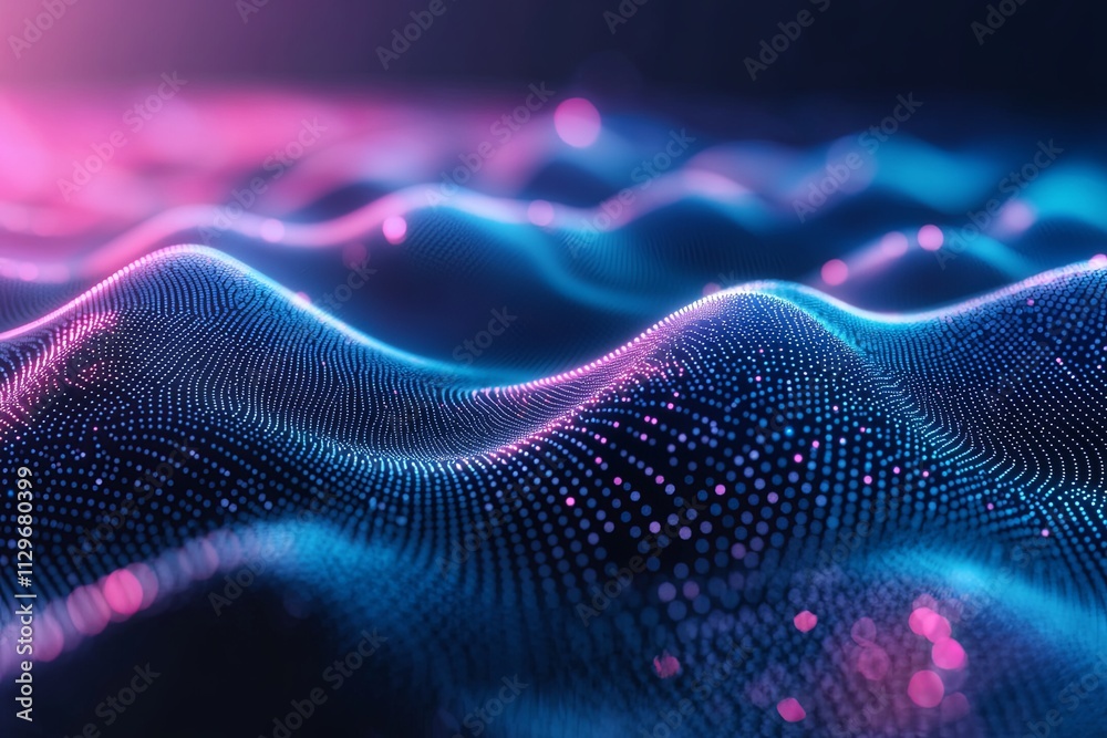 Digital waves of neon colors create a mesmerizing abstract landscape in a futuristic setting. Generative AI Digital waves of neon colors create a mesmerizing abstract landscape in a futuristic setting. Generative AI