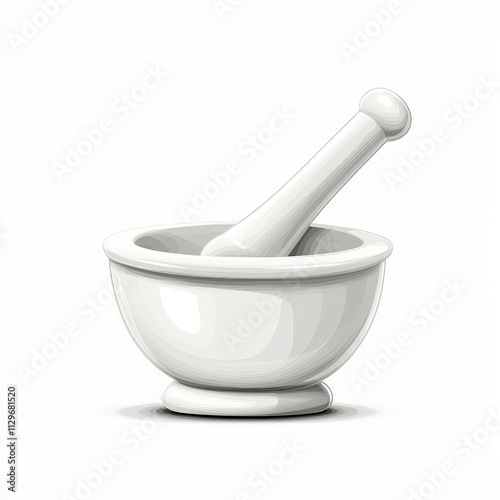 Design of mortar and pestle icon logo illustration isolated on white background
