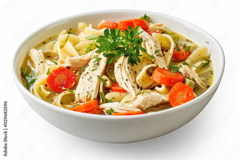 Chicken Noodle Soup with isolated clipping path Chicken Noodle Soup with isolated clipping path