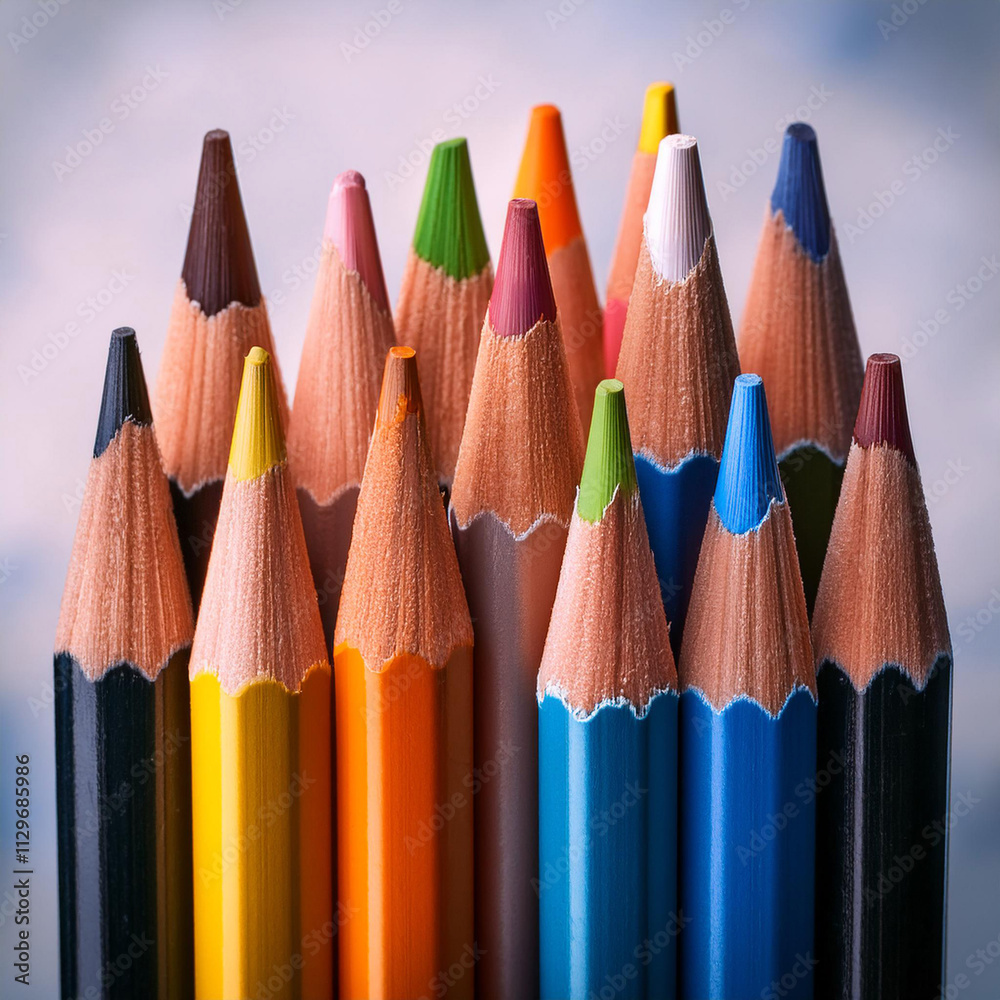 Multicolored pencil diversity, variety and uniqueness. Palette of colored crayons for artist inspiration. Colorful group of rainbow coloring pencils Back to school for drawing in the classroom. Multicolored pencil diversity, variety and uniqueness. Palette of colored crayons for artist inspiration. Colorful group of rainbow coloring pencils Back to school for drawing in the classroom.
