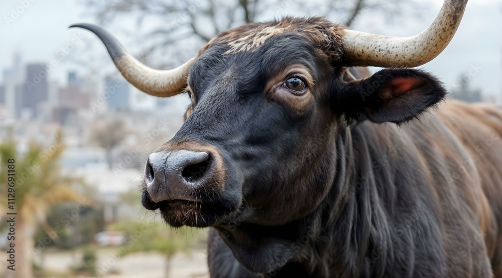 Naklejka premium portrait of a bull