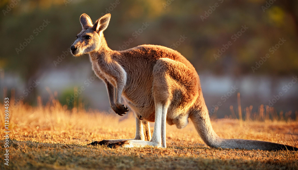 Close-Up of a Kangaroo, Highlighting Its Unique Features and Natural Habitat Close-Up of a Kangaroo, Highlighting Its Unique Features and Natural Habitat