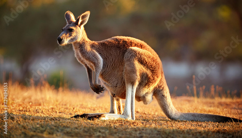 Close-Up of a Kangaroo, Highlighting Its Unique Features and Natural Habitat photo