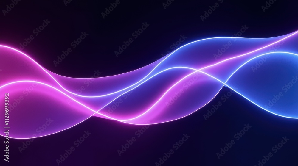 Fototapeta premium Abstract Wave Design in Vibrant Purple, Blue, and Pink Gradients
