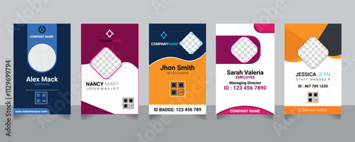 Company staff id card design template 