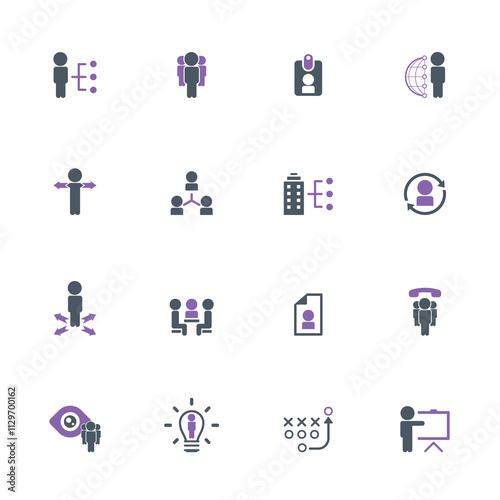 Universal business management and human resources icon set. Universal icons for web and mobile. Vector.