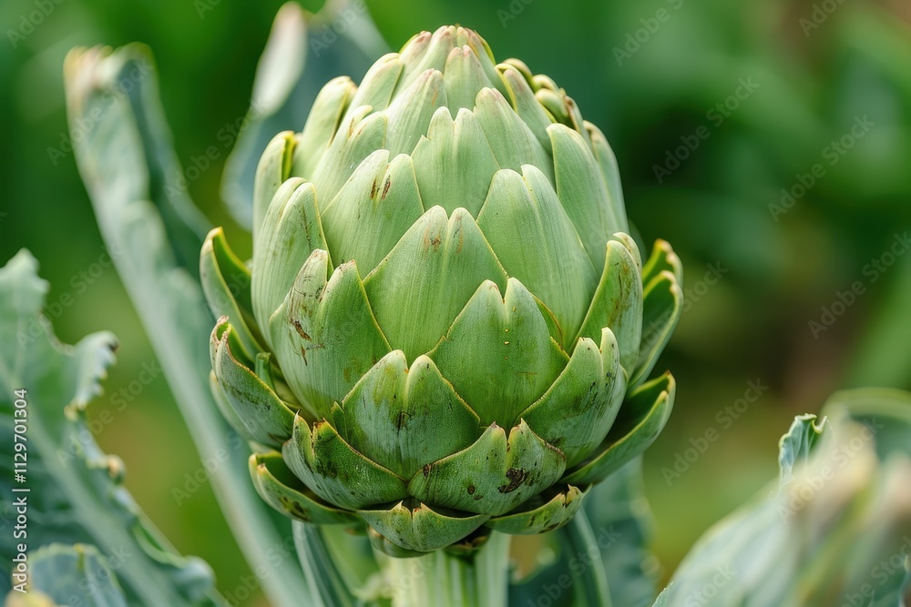 Fototapeta premium Close up view of a fresh artichoke