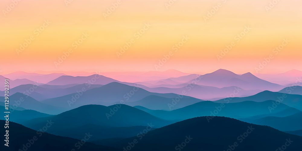 Breathtaking view of the Blue Ridge Mountains from the Blue Ridge Parkway at sunset, featuring vibrant colors and serene landscapes . High quality image Breathtaking view of the Blue Ridge Mountains from the Blue Ridge Parkway at sunset, featuring vibrant colors and serene landscapes . High quality image
