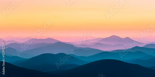 Breathtaking view of the Blue Ridge Mountains from the Blue Ridge Parkway at sunset, featuring vibrant colors and serene landscapes . High quality image