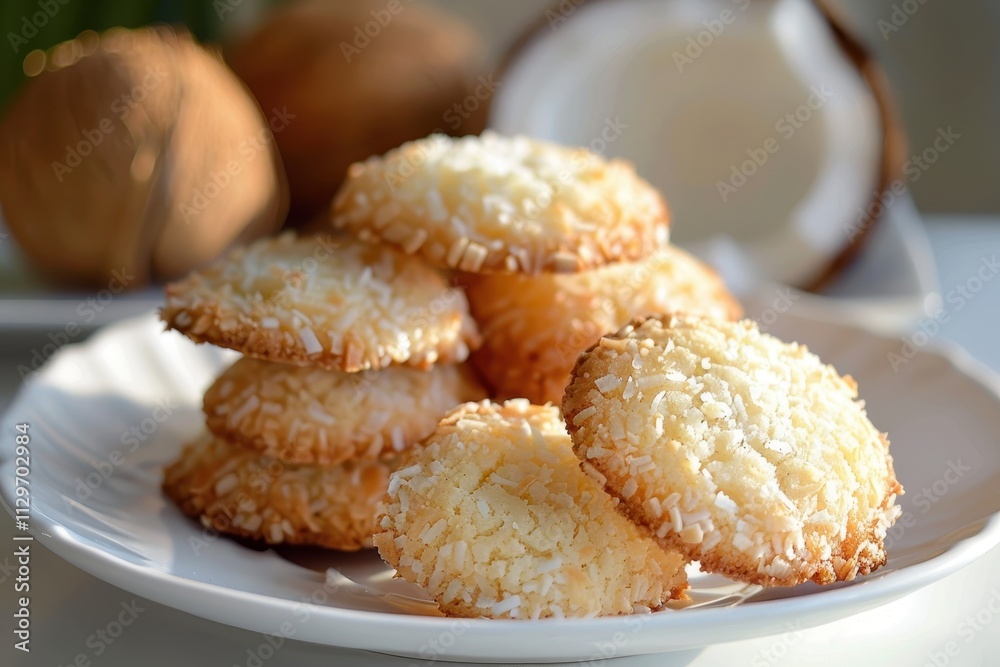 Coconut cookies on a plate Coconut cookies on a plate