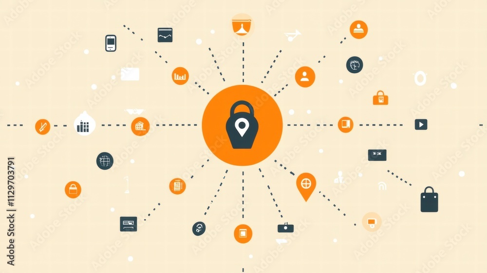 Obraz premium Global Network Security Concept