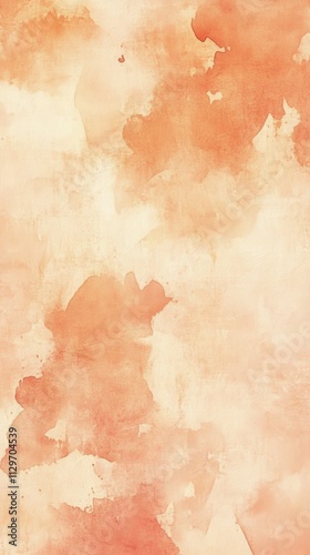 Abstract watercolor art with warm orange hues and subtle textured brush strokes on a light background