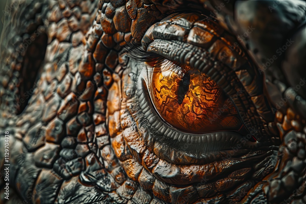 Magnificent close-up of a reptilian eye showcasing intricate textures and vibrant colors in natural light. Generative AI Magnificent close-up of a reptilian eye showcasing intricate textures and vibrant colors in natural light. Generative AI