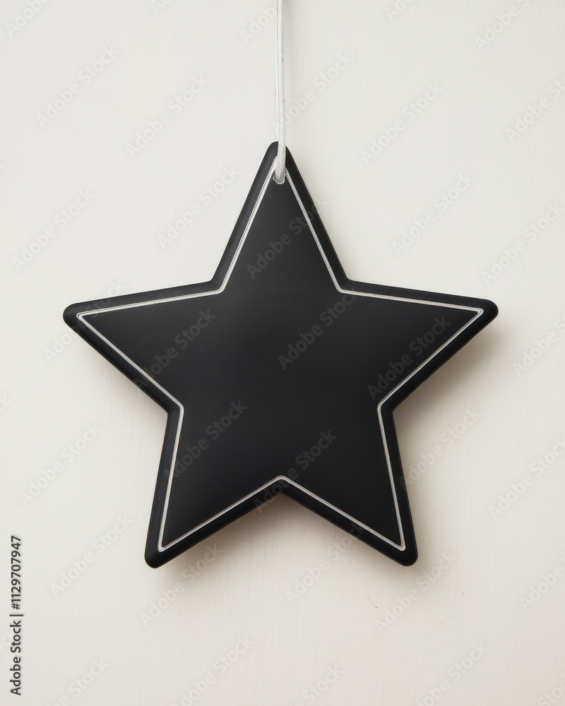 Dark star ornament with clean lines on a neutral background for stylish ornament concepts. Dark star ornament with clean lines on a neutral background for stylish ornament concepts.