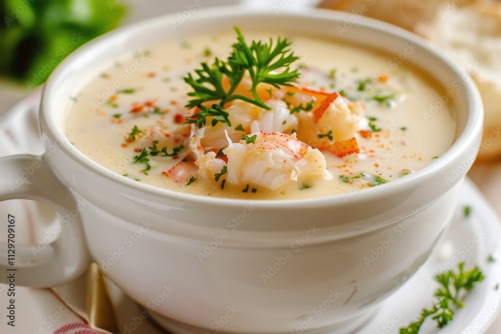 Crab meat in creamy soup Crab meat in creamy soup