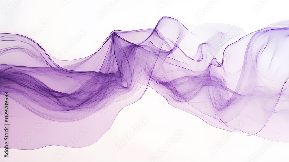 Abstract Purple Waves Flowing Softly Across White Background Abstract Purple Waves Flowing Softly Across White Background