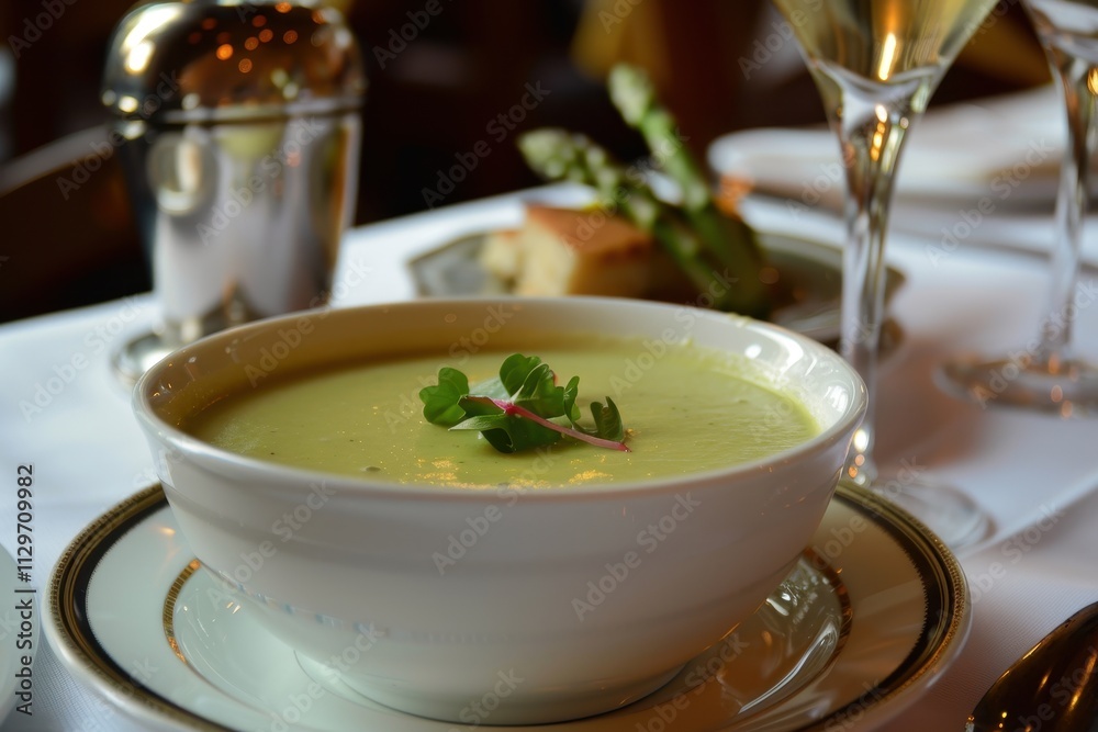 Creamy asparagus soup a perfect veggie starter in restaurants Creamy asparagus soup a perfect veggie starter in restaurants