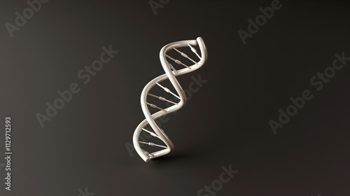 A vector of a DNA strand coiled into a double helix, represented in basic curves and shapes. DNA double helix minimal design.