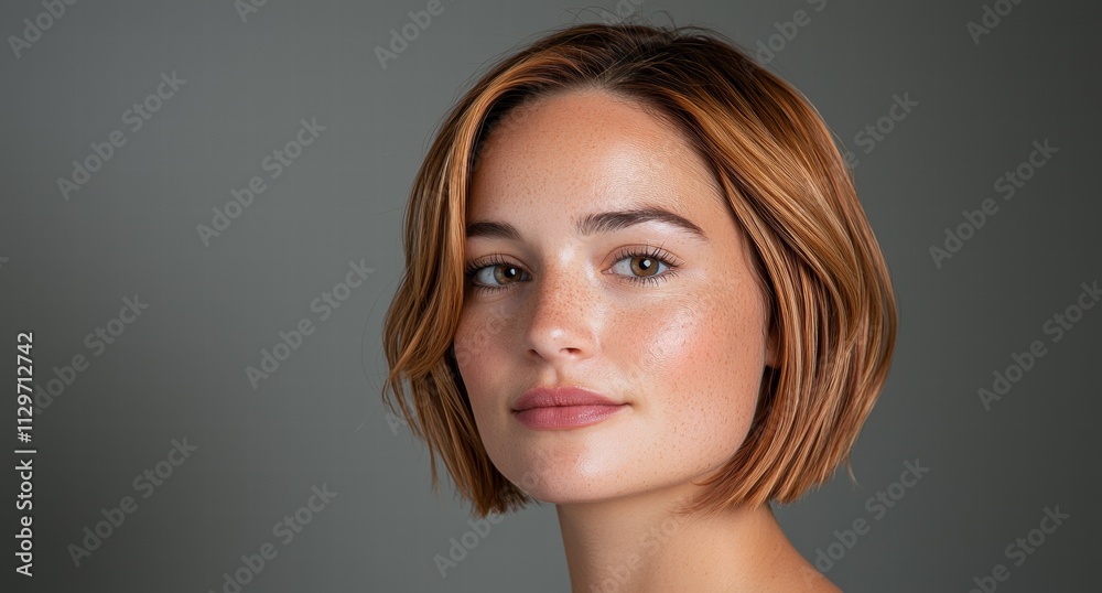 Confident woman with short auburn hair Confident woman with short auburn hair