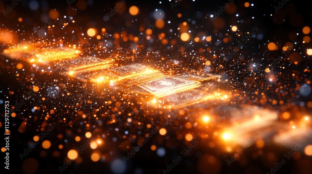 Fototapeta premium Glowing Money, Wealth, and Prosperity Abstract Background