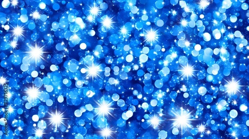 Dazzling blue bokeh background with bright stars and sparkles, perfect for festive designs. Image name Blue Sparkle Bokeh Background.