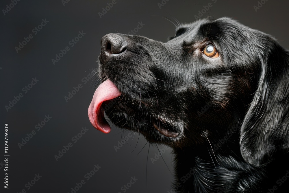 Dog licking tongue due to hunger Dog licking tongue due to hunger