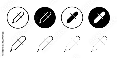 Eye dropper icon Thin line vector illustration set