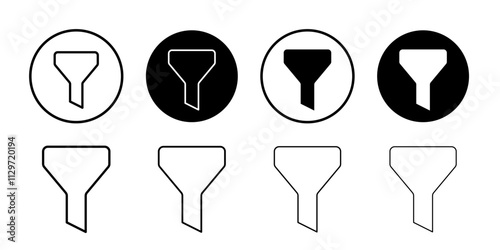 Funnel icon Thin line vector illustration set