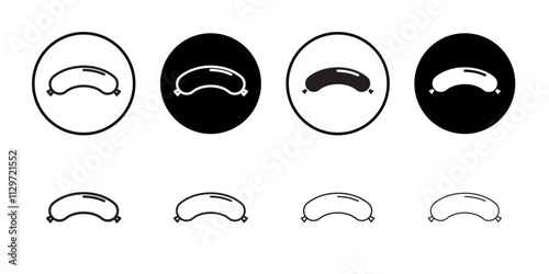 Sausage icon Thin line vector illustration set