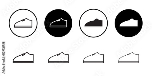 Sneaker icon Thin line vector illustration set