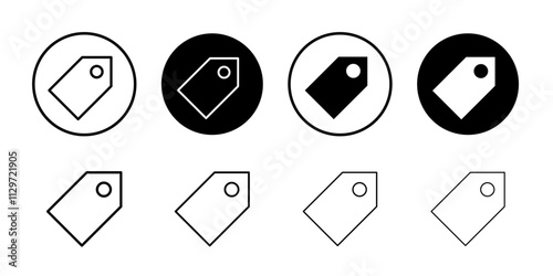 Tag icon Thin line vector illustration set