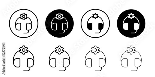 Technical support icon Thin line vector illustration set