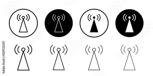 Antenna icon Thin line vector illustration set