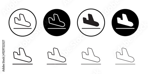 Arrival icon Thin line vector illustration set