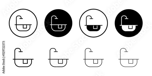 Bathroom icon Thin line vector illustration set