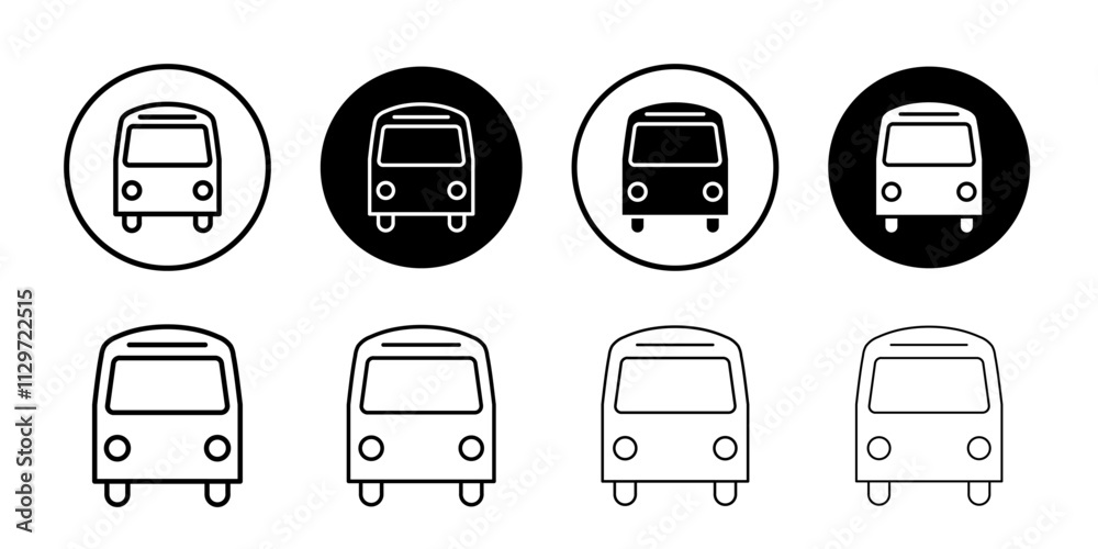 Bus icon Thin line vector illustration set Bus icon Thin line vector illustration set