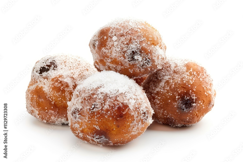 Dutch pastries with sugar on white background Dutch pastries with sugar on white background